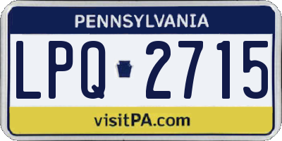 PA license plate LPQ2715