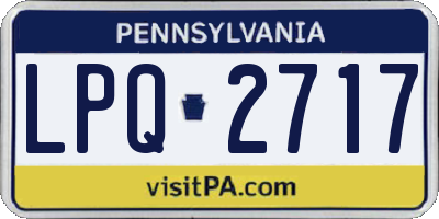 PA license plate LPQ2717