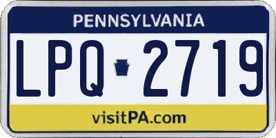 PA license plate LPQ2719