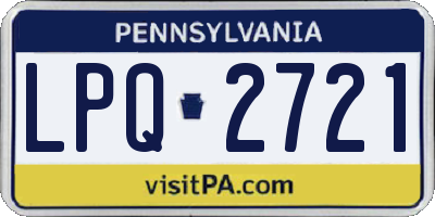 PA license plate LPQ2721
