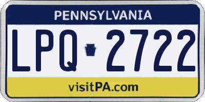 PA license plate LPQ2722