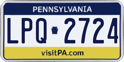 PA license plate LPQ2724