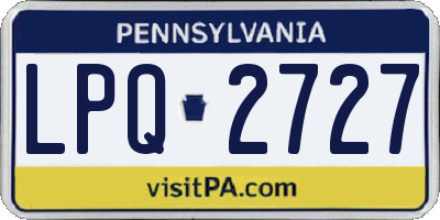 PA license plate LPQ2727