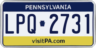 PA license plate LPQ2731