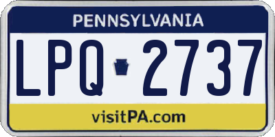 PA license plate LPQ2737