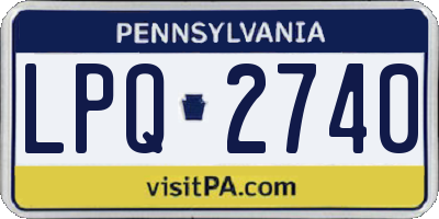 PA license plate LPQ2740