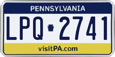 PA license plate LPQ2741