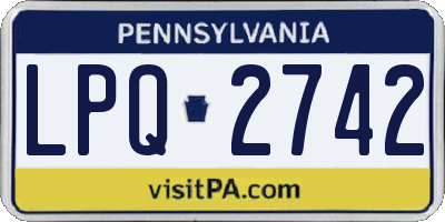PA license plate LPQ2742