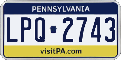 PA license plate LPQ2743