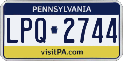 PA license plate LPQ2744