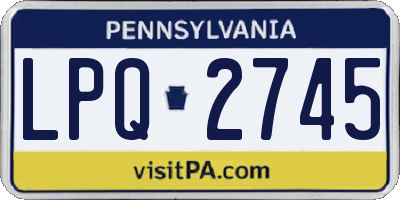 PA license plate LPQ2745
