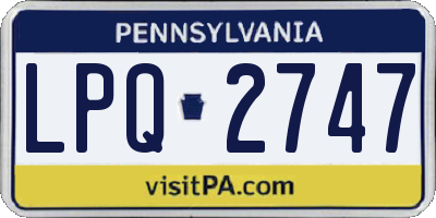 PA license plate LPQ2747