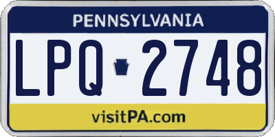 PA license plate LPQ2748