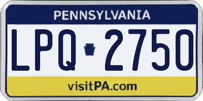 PA license plate LPQ2750