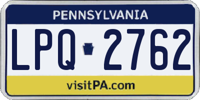 PA license plate LPQ2762