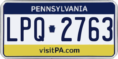 PA license plate LPQ2763
