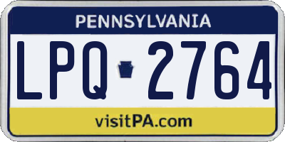 PA license plate LPQ2764
