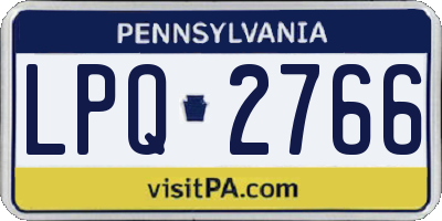 PA license plate LPQ2766