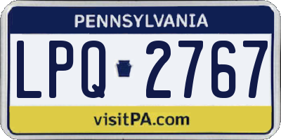 PA license plate LPQ2767