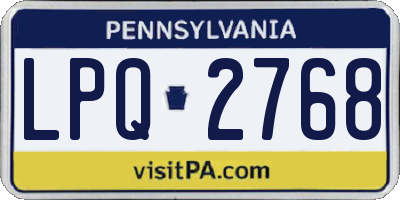 PA license plate LPQ2768