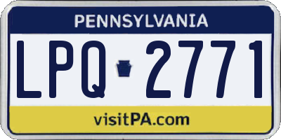 PA license plate LPQ2771