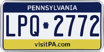 PA license plate LPQ2772