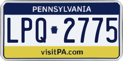 PA license plate LPQ2775