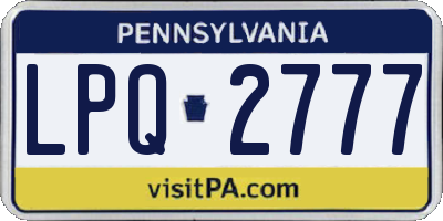 PA license plate LPQ2777