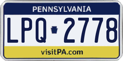 PA license plate LPQ2778