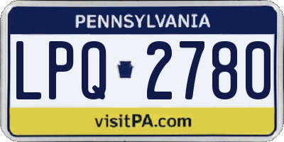 PA license plate LPQ2780