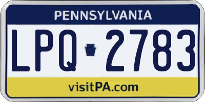 PA license plate LPQ2783