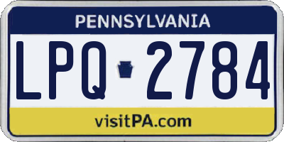 PA license plate LPQ2784