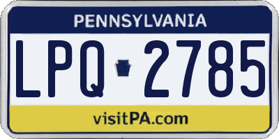 PA license plate LPQ2785