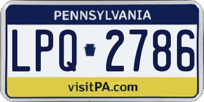 PA license plate LPQ2786