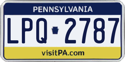 PA license plate LPQ2787