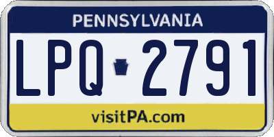 PA license plate LPQ2791