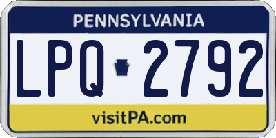 PA license plate LPQ2792