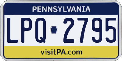 PA license plate LPQ2795