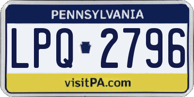 PA license plate LPQ2796