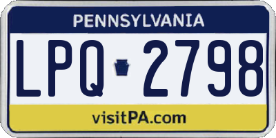 PA license plate LPQ2798