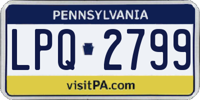 PA license plate LPQ2799
