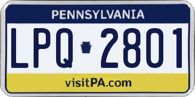 PA license plate LPQ2801