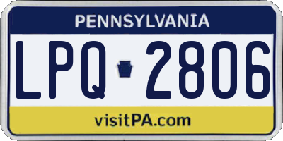 PA license plate LPQ2806