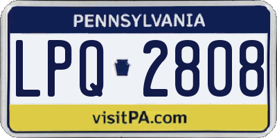 PA license plate LPQ2808