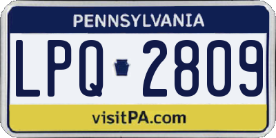 PA license plate LPQ2809