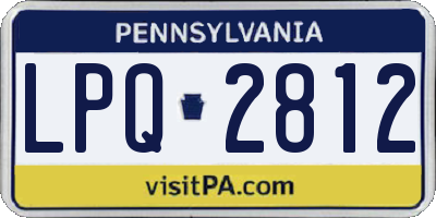 PA license plate LPQ2812