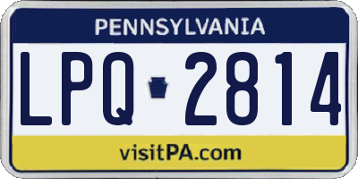 PA license plate LPQ2814