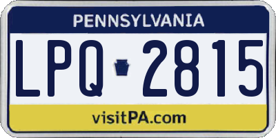 PA license plate LPQ2815