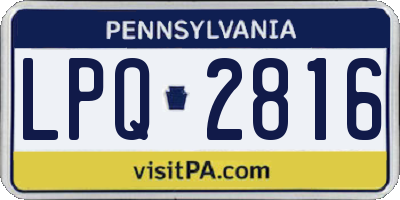 PA license plate LPQ2816