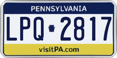 PA license plate LPQ2817